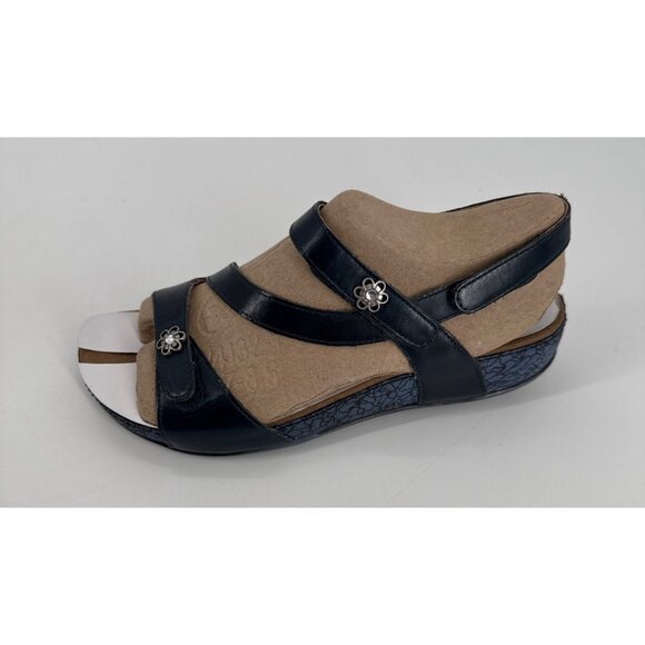 Romika Womens Sandal Strappy Wedge Navy Blue Fidschi 54 Size 37 6 6.5 New - Picture 4 of 13